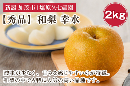 【2026年先行予約】新潟県産 和梨 幸水 2kg 【秀品】《8月中旬～順次発送》 こうすい
