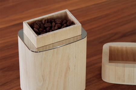 KIRI Coffee Canister（100g）【木地】《サイズ：100×70×150（mm）》コーヒーキャニスター 紅茶 ほうじ茶 木製保存容器 桐 新生活 加茂市 朝倉家具