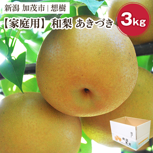 [2026年先行予約][家庭用]新潟県産和梨 あきづき 約3kg(4〜9玉)[9月中旬〜順次出荷] 梨 あきづき