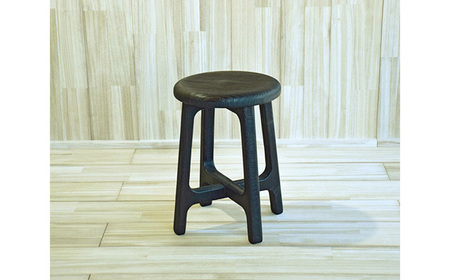 桐のラウンドスツール H45(焼杢)天然無垢の桐でできた椅子[サイズ:約W365 D365(座面φ320) H450(mm)・重さ:約1.8kg]家具インテリア 新生活 新生活 加茂市 イシモク