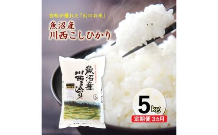 [先行予約][定期便/3ヶ月]魚沼産川西こしひかり5kg 令和7年度米[令和7年10月下旬〜発送予定]