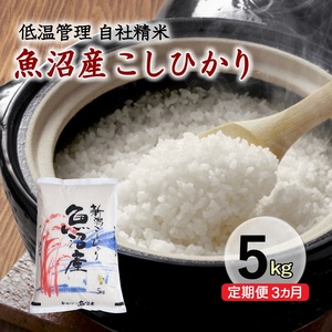 [定期便/3ヵ月]魚沼産コシヒカリ 5kg 厳選 低温管理 自社精米 新潟 こしひかり