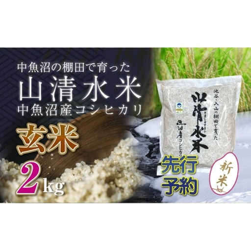 【令和8年産 先行予約】新潟県魚沼産コシヒカリ「山清水米」玄米2kg