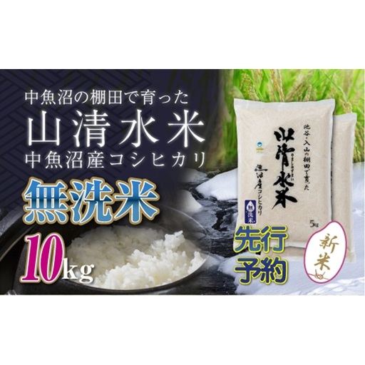 【令和8年産 先行予約】新潟県魚沼産コシヒカリ「山清水米」無洗米10kg