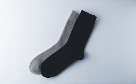 [絹生活研究所]内側シルク靴下2足セット(メンズM)