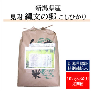 [数量限定・定期配送] 令和6年産 新潟県産 縄文の郷コシヒカリ 精米 30kg(10kg(5kg×2) × 3か月間発送)