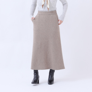 ルーエンローズ カシミヤ Ａラインスカート（ブラウン Lサイズ）　RU2311-05