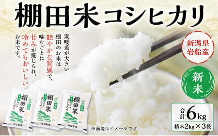 [新米受付・令和7年産米]NA4184 新潟県村上市岩船産 棚田米コシヒカリ6kg