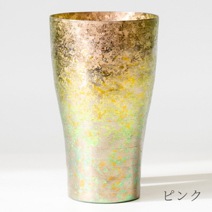 チタン二重タンブラー 鈦虹 マグナム (ピンク)