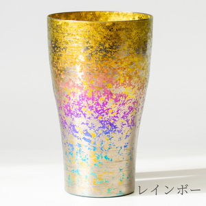 チタン二重タンブラー 鈦虹 マグナム (レインボー)