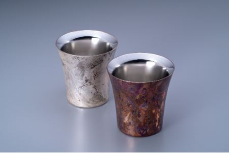 折燕ORI-EN 二重タンブラー260ml 2個セット ANTIQUE SILVER・COPPER RED