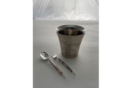 折燕ORI-EN 二重タンブラー260ml・コーヒースプーン・ヒメフォーク ANTIQUE SILVER