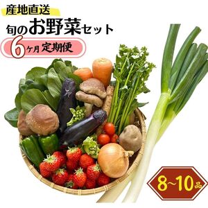 直売所からお届け!旬の野菜セット[6回お届け](8〜10品詰め合わせ)JA 新鮮な野菜直送便 糸魚川 新潟[大根･白菜･春菊･アスパラ菜･しいたけ･ほうれん草･ふきのとう･タラの芽･山菜･にんじん･イチゴ･トマト･きゅうり･ピーマン･ジャガイモ･玉ねぎ･オクラ･枝豆･トウモロコシ･なす･生きくらげ･長ネギ･サツマイモ･里芋]