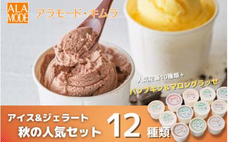 [秋の人気セット] アイス&ジェラート 12個×146ml 食べ比べ 詰め合わせ セット スイーツ 有限会社アラモード・キムラ