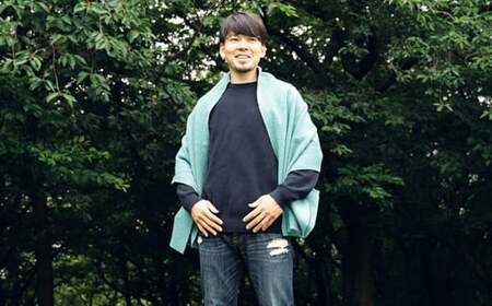 接結カラフルストール CLEMATIS 折り返しポケット グリーン