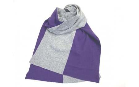カシミヤストール バイカラー ( グレー×パープル ) | ストール