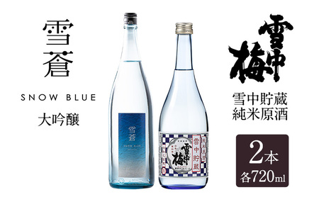 日本酒 スノーブルー雪蒼 雪中梅 720ml 2本 セット お酒 おすすめ 酒 ふるさと納税 新潟 新潟県産 にいがた 上越 上越産