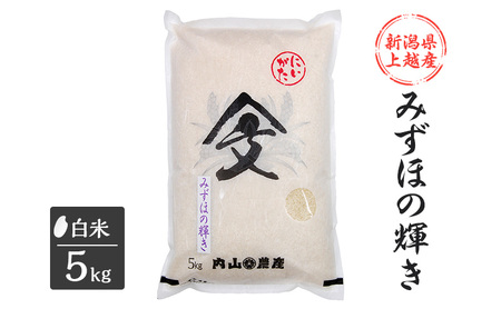 米 令和6年産 新潟県上越産「 みずほの輝き 」 白米 5kg お米 こめ ふるさと納税 新潟 新潟県産 上越