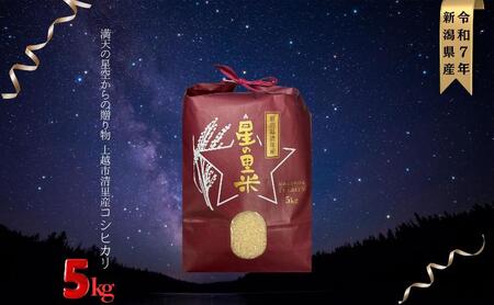 新米 令和7年 新潟県産 コシヒカリ 5kg 5キロ 上越市 清里産 星の里米 TY GREEN 白米 精米 送料無料 2025年10月上旬より順次発送