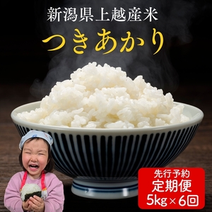 令和8年産 先行予約 上越市産つきあかり 5kg×6回定期便 新米 精米 新潟 米 新潟県 つきあかり 限定 定期便 おすすめ 米ヴィレッジさんわ