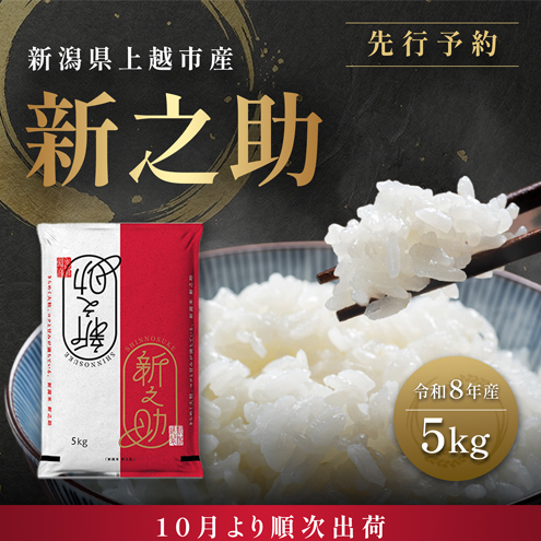 先行予約[10月より順次出荷]令和8年産 新潟県 上越市産 新之助 5kg 白米 精米 送料無料 塩崎農場