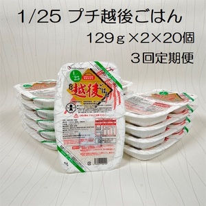 [低たんぱく質食品][3ヶ月定期便] 1/25 プチ越後ごはん 129g×2×20個×3回 たんぱく質調整食品 バイオテックジャパン 越後シリーズ 1V50062