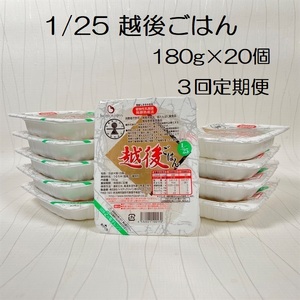 [低たんぱく質食品][3ヶ月定期便] 1/25 越後ごはん 180g×20個×3回 たんぱく質調整食品 バイオテックジャパン 越後シリーズ 1V53043