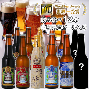 ビール スワンレイクビール 世界一金賞受賞入り&季節限定ビール入り 飲み比べ12本セット 阿賀野市 新潟県 阿賀野 クラフト 飲み比べ クラフトビール 地ビール ビール お酒 酒 詰め合わせ ギフト プレゼント 贈答 贈り物 1S21025
