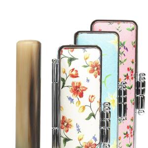 [選べるサイズ]オランダ水牛印鑑1本とフラワーリッチケースセット はんこ 判子 印鑑セット ギフト プレゼント 3M09038