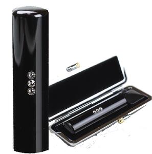 [選べるサイズ]黒水牛印鑑1本とクロコダイル調ケースセット はんこ 判子 印鑑セット ギフト プレゼント 3M11038