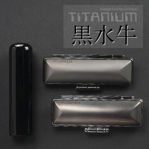 [実印や銀行印に使用可能]高級 黒水牛 チタンケース付き1本セット 男性用 女性用 はんこ 判子 印鑑セット ギフト プレゼント お祝い 入学祝い 就職祝い 卒業祝い 誕生日 還暦祝い 3M24047