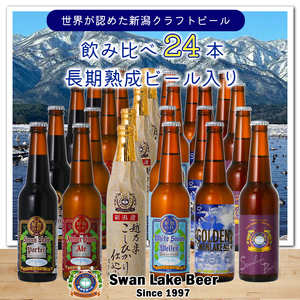ビール スワンレイクビール 世界一金賞受賞入り 定番 24本セット バーレイ 阿賀野市 新潟県 阿賀野 クラフト 飲み比べ クラフトビール 地ビール ビール お酒 酒 詰め合わせ 1S06056