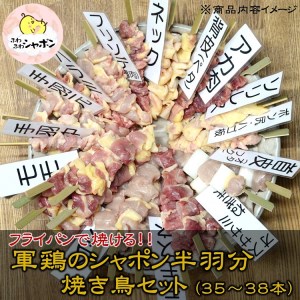 軍鶏 シャポン の半羽分焼き鳥セット[約35本]ひよころ鶏園 鶏肉 焼き鳥 やきとり 完全 去勢鶏 一貫生産 工房 放し飼い 冷凍 フライパン で焼ける 別次元 国産 新潟県 阿賀野市 1R08051