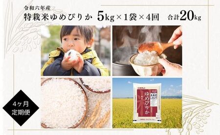 日経トレンディ「米のヒット甲子園」大賞受賞『特栽米ゆめぴりか5kg』定期便!毎月1回・計4回お届け