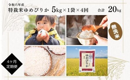 日経トレンディ「米のヒット甲子園」大賞受賞『特栽米ゆめぴりか無洗米5kg』定期便!毎月1回・計4回お届け