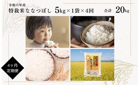 『特別栽培米ななつぼし5kg』定期便!毎月1回・計4回お届け