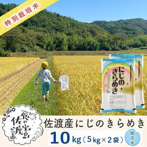 [新米・先行予約]佐渡島産 にじのきらめき 無洗米10Kg(5Kg×2袋) 特別栽培米 令和6年産