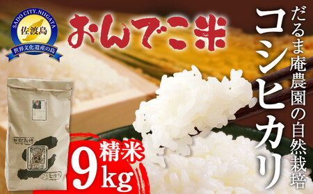 [令和7年産]だるま庵農園の自然栽培コシヒカリ精米9キロ[2025年10月中旬より順次発送]