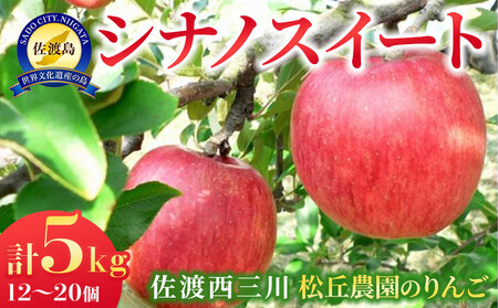 [10月上旬以降発送]佐渡 西三川・松丘農園のりんご「シナノスイート」12個〜20個 計5kg
