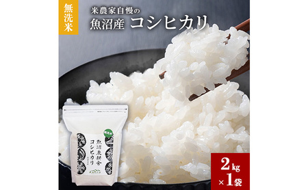 [令和7年産 新米先行受付]無洗米 米農家自慢の 魚沼産 コシヒカリ2kg×1袋 米 お米 こめ こしひかり 白米 無洗 新潟県 魚沼市 魚沼