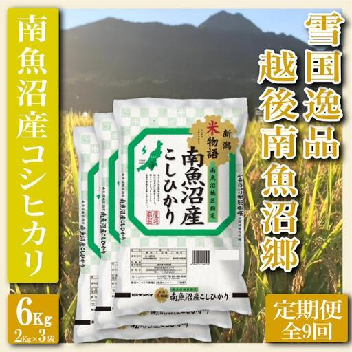 【令和7年産】【定期便 精米６Kg×全9回】雪国逸品 越後南魚沼郷 南魚沼産コシヒカリ【定期便 銘柄米 ブランド米 精米 こしひかり コシヒカリ 魚沼産 新潟米 産地直送 お米 米 こめ コメ ご飯 御飯 ごはん】
