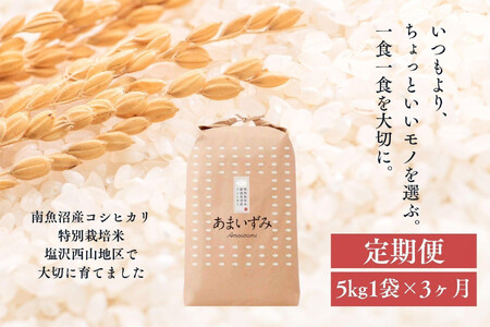 [定期便 令和7年産新米予約][白米]令和7年度産 あまいずみ 南魚沼産コシヒカリ 5kg×3ヶ月[2025年10月上旬より順次発送予定]