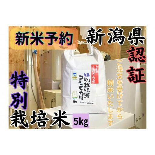 【令和8年産・新米予約】安心安全の新潟県南魚沼産特別栽培米コシヒカリ　5kg　新潟県認証【銘柄米 ブランド米 精米 こしひかり コシヒカリ 魚沼産 新潟米】【2026年10月上旬より1ヶ月以内に順次発送予定】