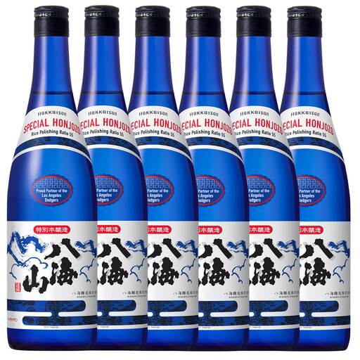 ドジャース公式日本酒 特別本醸造 八海山 ブルーボトル 720ml×6本【八海山 特別本醸造 ドジャース 日本酒 四合瓶 6本 セット 720ml 新潟 地酒 厳選 晩酌 熱燗 お酒 酒 さけ】