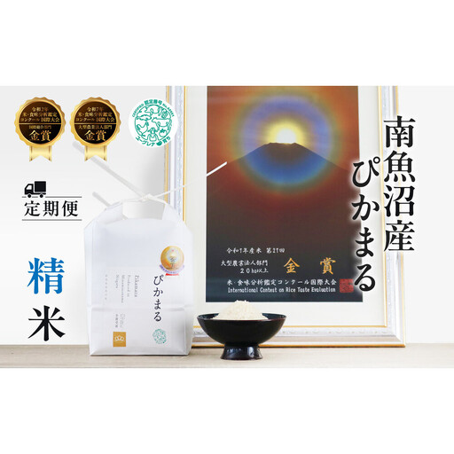 定期便【令和8年産新米予約】精米5kg×6回 南魚沼産ぴかまる 金賞受賞（米・食味分析鑑定コンクール）＜6ヶ月定期便＞農家直送_AG【定期便 銘柄米 ブランド米 精米 魚沼産】【令和8年11月上旬から1ヶ月以内に順次発送予定】
