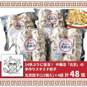 餃子 ぎょうざ 野菜餃子 手作り餃子 1袋(350g/12個入) 4袋 計48個(1.4kg) 国産 冷凍 惣菜 手作り 新潟県 南魚沼市 コメトハナ 北京餃子