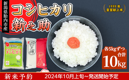 16-KS101新潟県胎内市産コシヒカリ・新之助 各5kg食べ比べセット