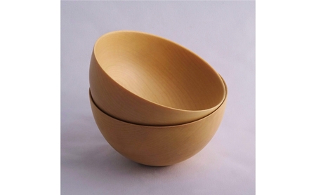 国産天然無垢 栃の木のお椀(木地仕上げ) 2個セット