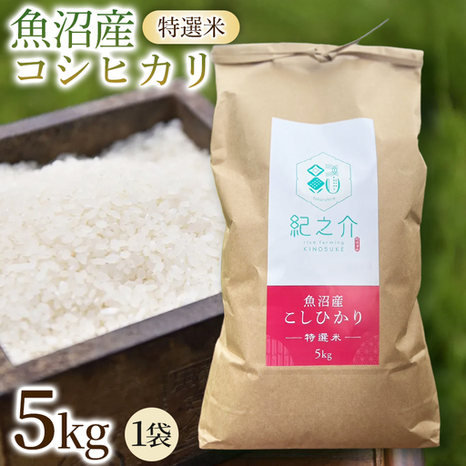 [令和8年産先行予約]魚沼産コシヒカリ 特選米 5kg(5kg×1袋) | 津南町 魚沼