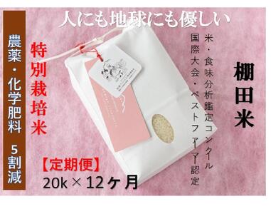 【2025年産新米】【定期便】魚沼コシヒカリ 苗場プリンセス 特別栽培米 農薬化学肥料5割減 精米（20kg）×12回